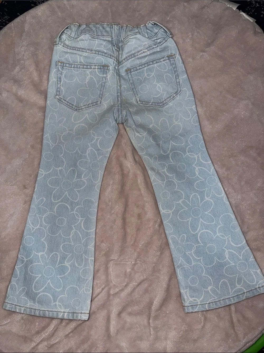 Old Navy Light Blue Floral Flare Jeans